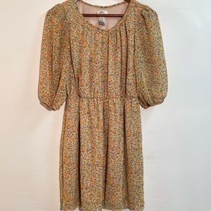 Sweet Storm - floral dress with 3/4 sleeves. Size L